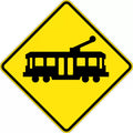 600x600mm Aluminium Tram Sign | Urban Transit Zones | Uniform Safety Signs