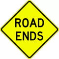900x900mm Aluminium Road Ends Sign | Roadworks | Uniform Safety Signs