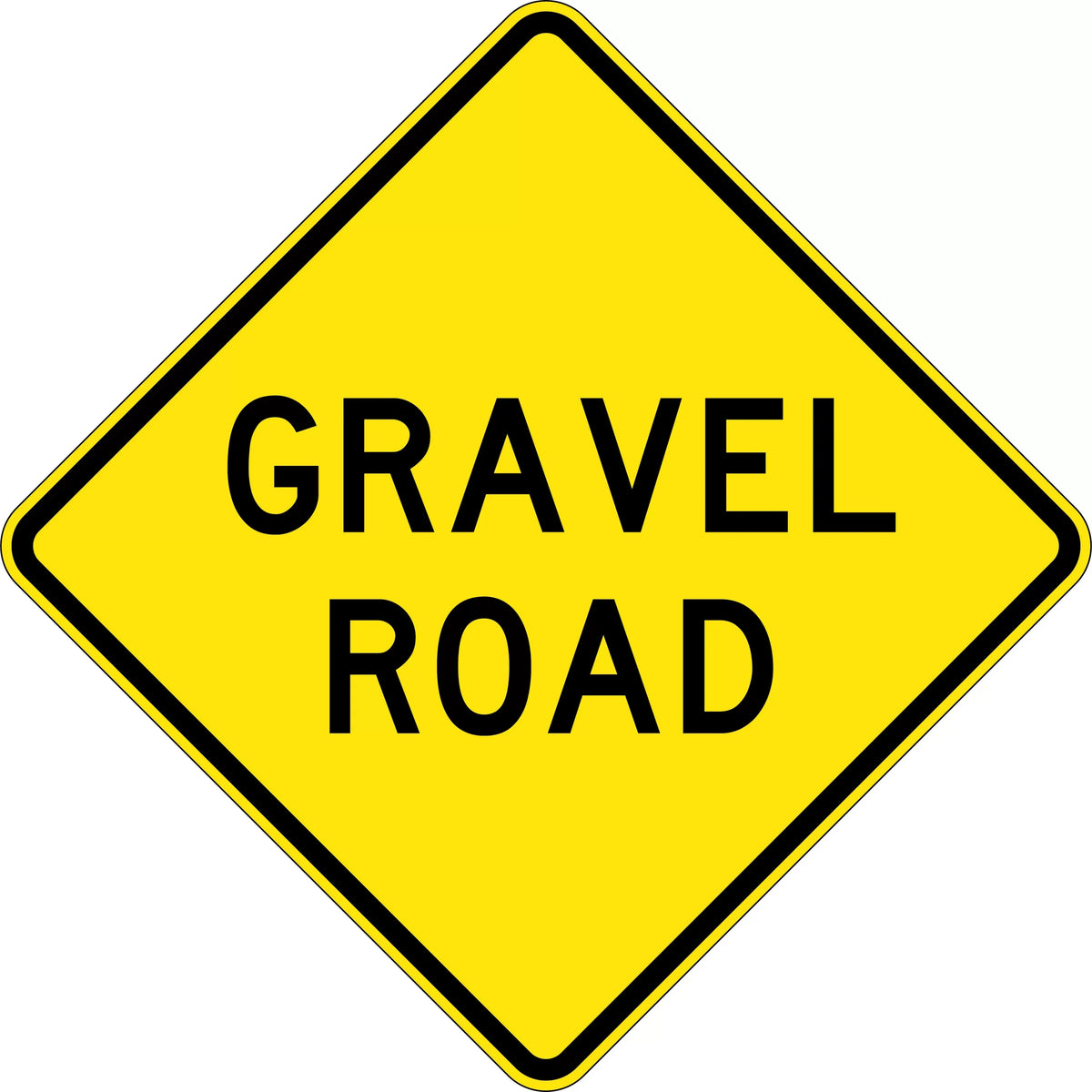 1200x300mm 6mm Corflute Class 1 Reflective Gravel Road Sign