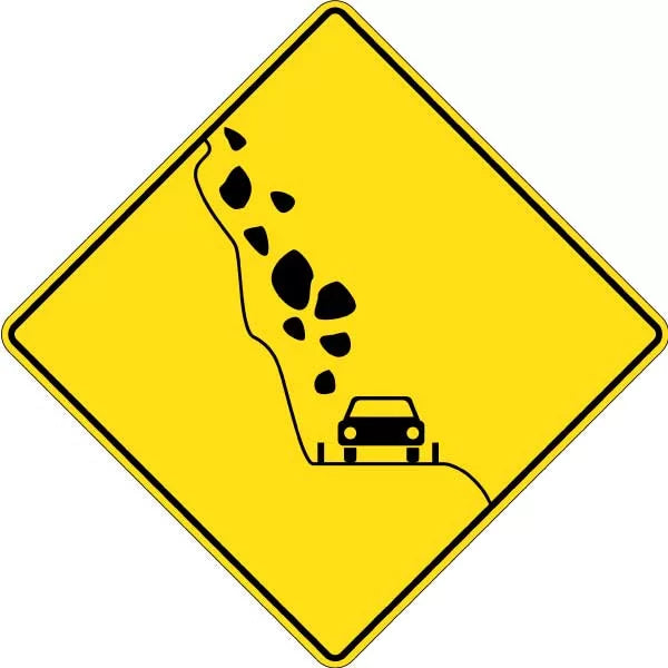 Aluminium Falling Rocks Sign | Roadside Hazards | Uniform Safety Signs