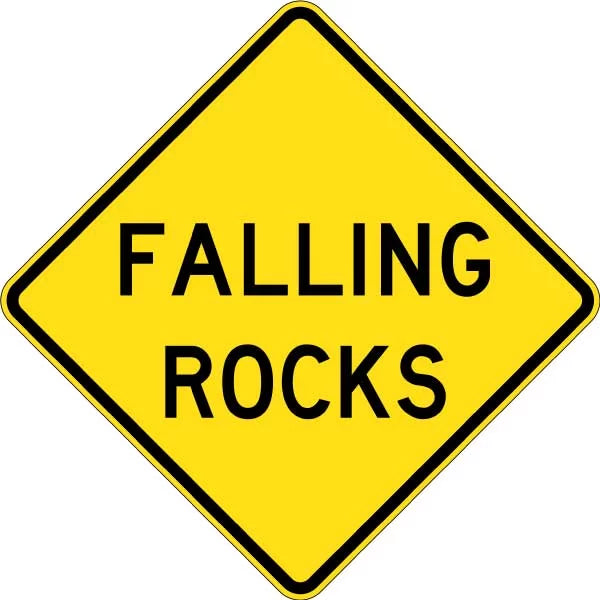 750x750mm Falling Rocks Sign | Roadside Hazards | Uniform Safety Signs