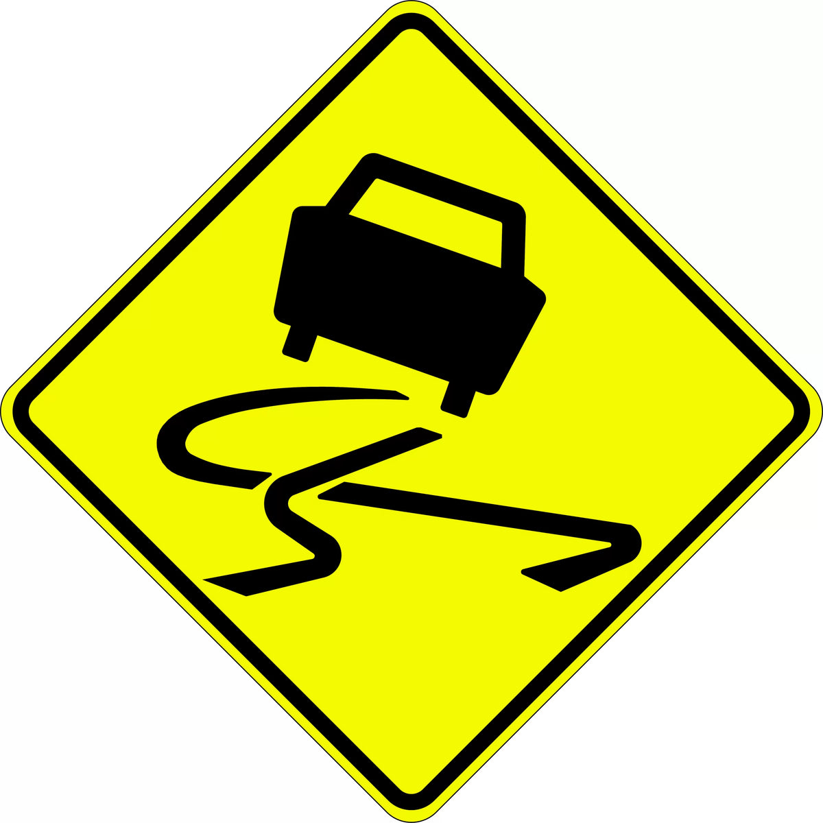 900x900mm Slippery Surface Sign | Roadworks & Site Access | Uniform Safety Signs