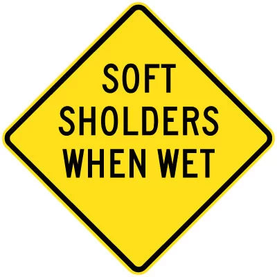 750x750mm Soft Shoulders Sign | Roadworks & Highways | Uniform Safety Signs