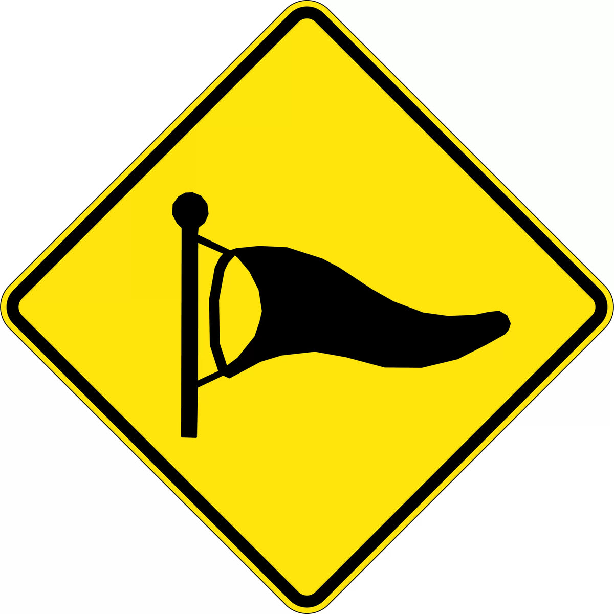600x600mm High Wind Area Sign | Roadworks | Uniform Safety Signs