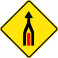 600x600mm Aluminium Lanes Merge Sign | Roadworks | Uniform Safety Signs