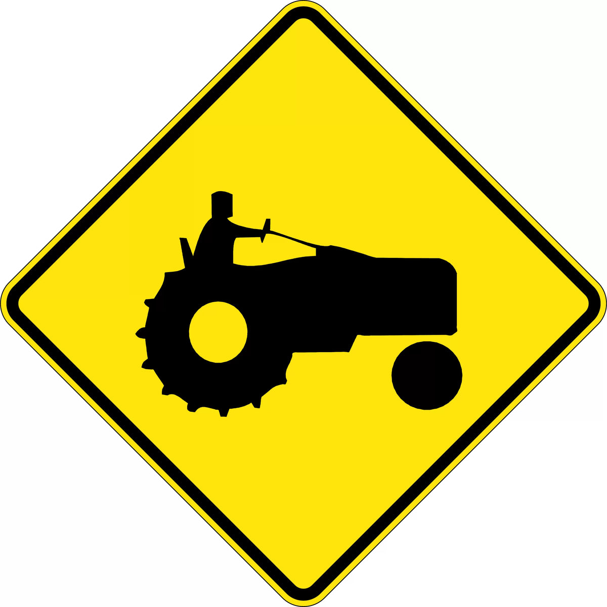 600x600mm Aluminium Tractor Sign | Rural Roadworks | Uniform Safety Signs