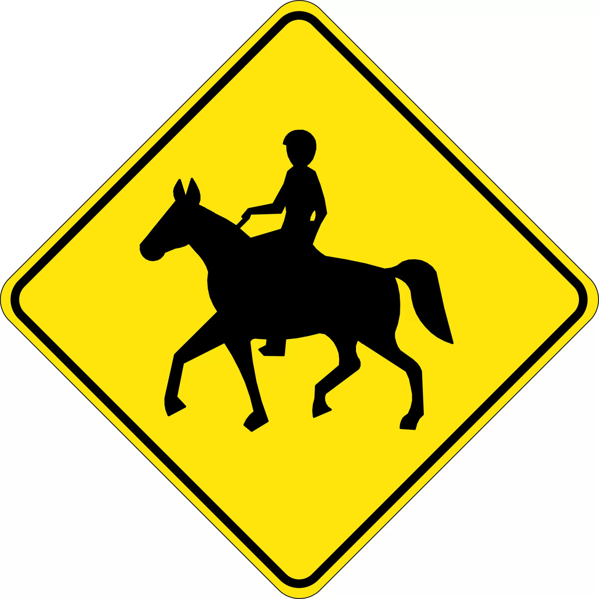 Aluminium Horse & Rider Sign | Rural Road Safety | Uniform Safety Signs