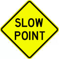 750x750mm Slow Point Sign | Roadworks & Site Access | Uniform Safety Signs