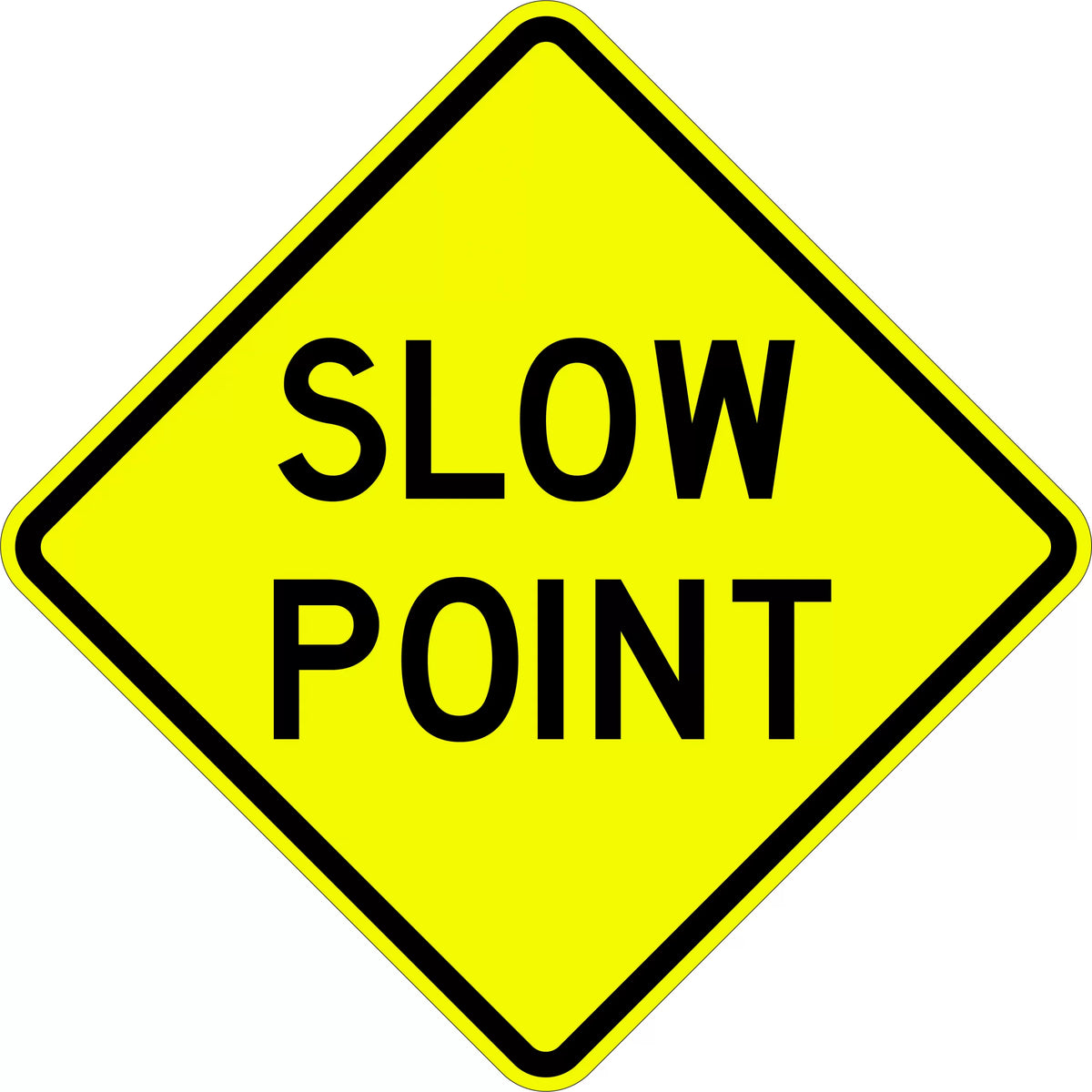 750x750mm Slow Point Sign | Roadworks & Site Access | Uniform Safety Signs