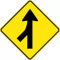 600x600mm Merging Traffic Sign | Roadworks | Uniform Safety Signs