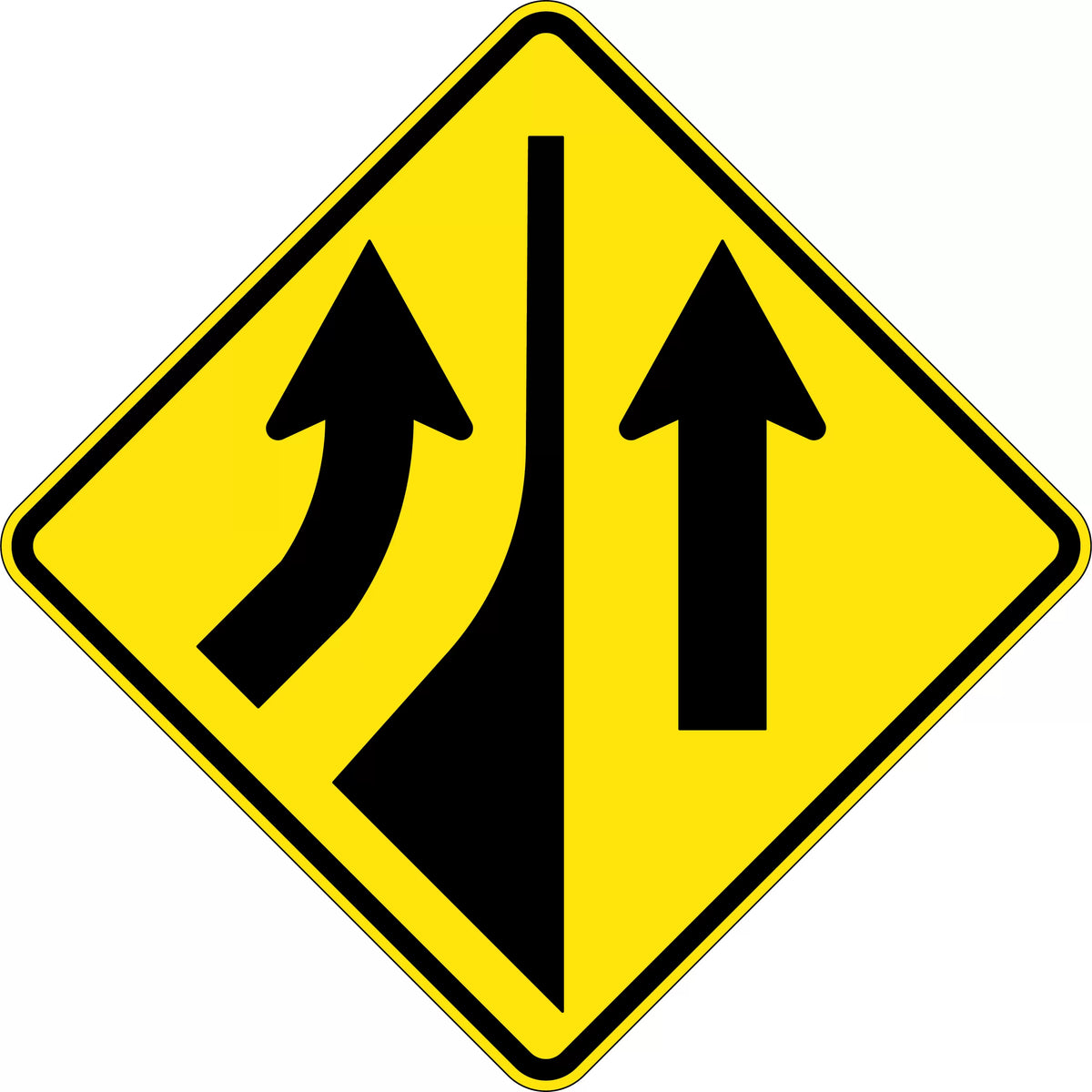 600x600mm No Merge Sign | Roadworks & Traffic Control | Uniform Safety Signs