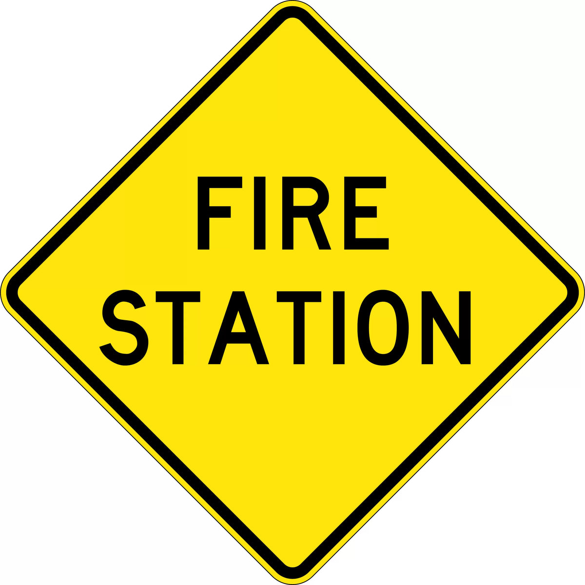 Aluminium Fire Station Sign | Emergency Access | Uniform Safety Signs