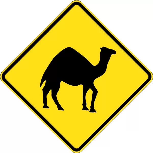 Class 1 Aluminium Camel Warning Sign | Rural Roads | Uniform Safety Signs