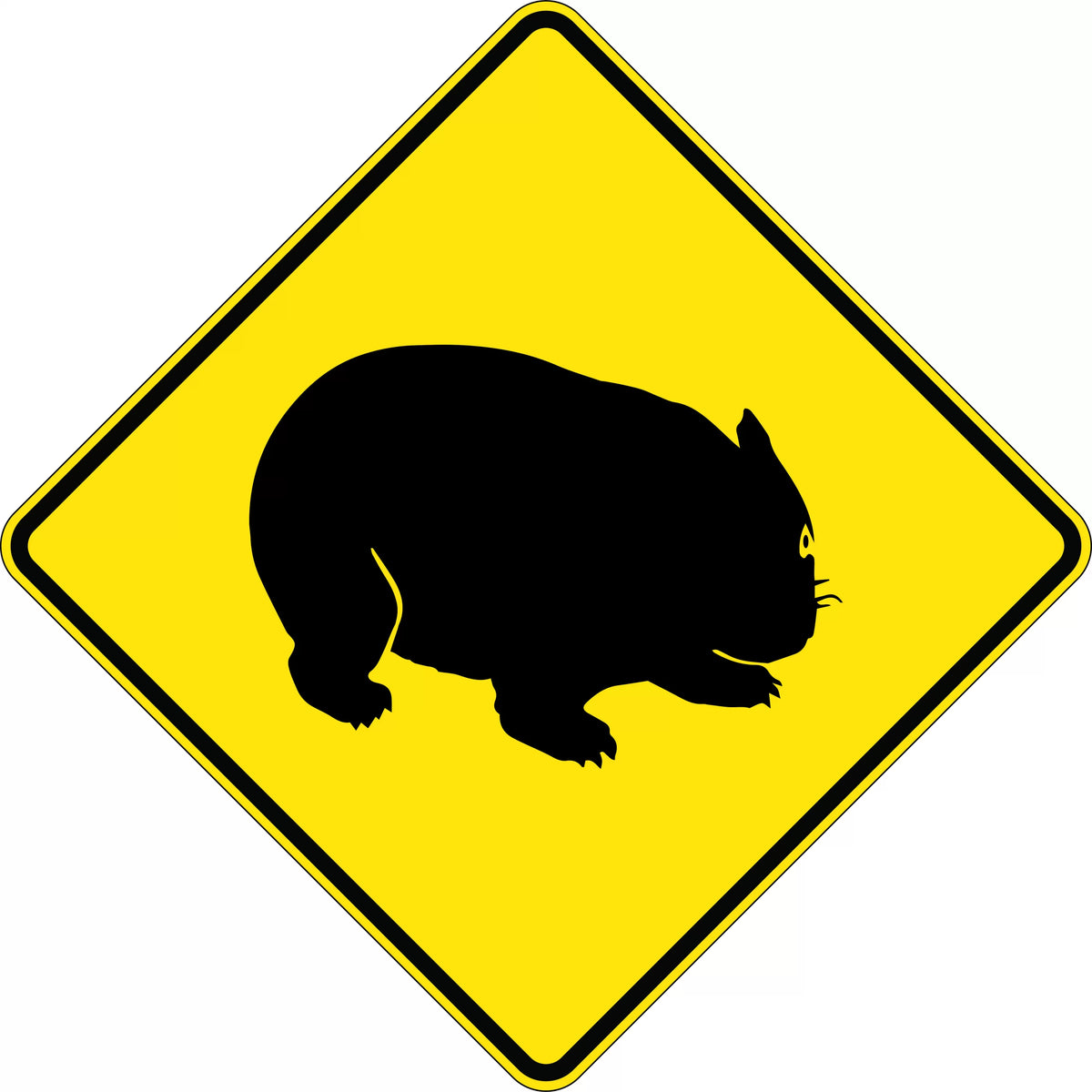 600x600mm Aluminium Wombats Sign | Roadside Safety | Uniform Safety Signs
