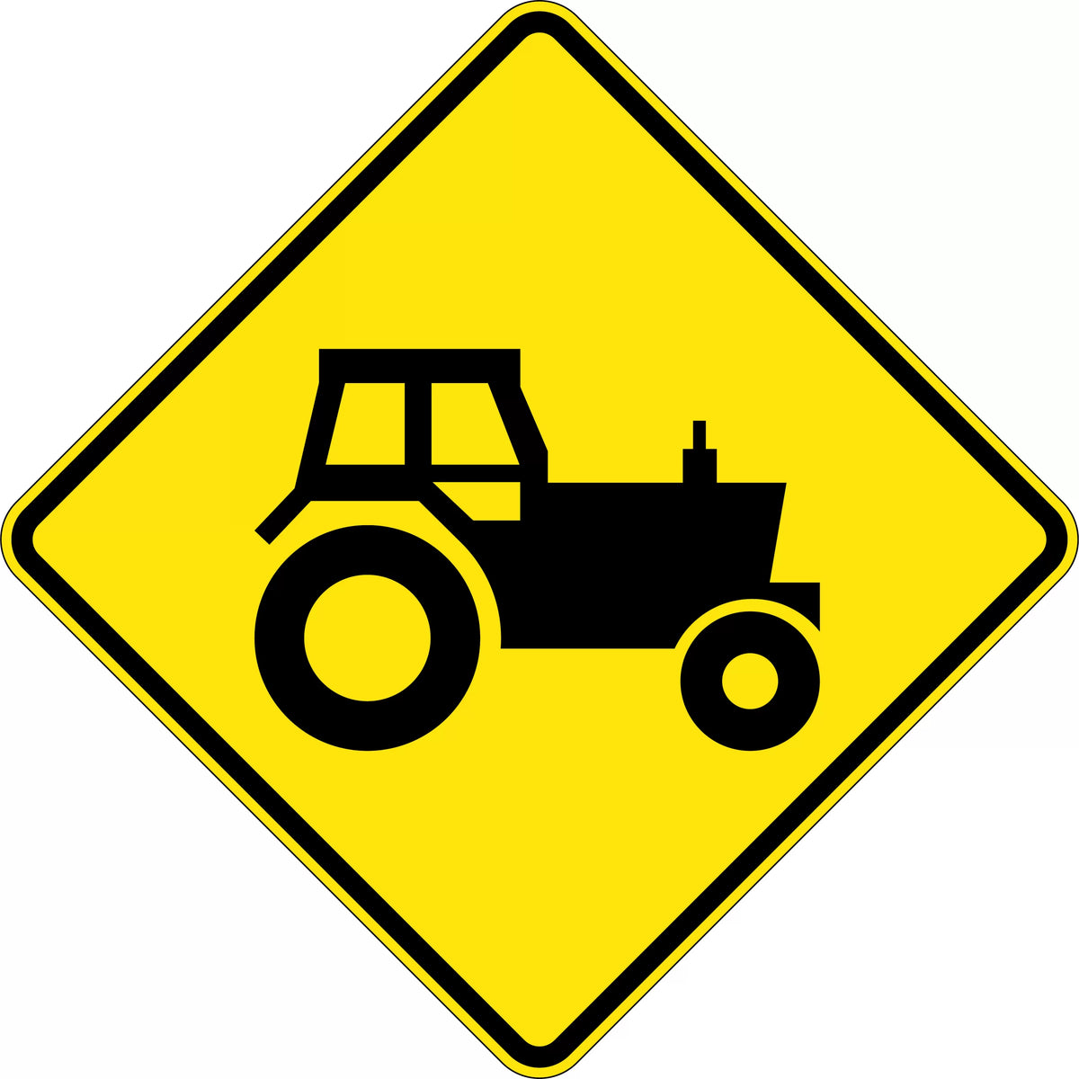 750mm Aluminium Farm Machinery Sign | Rural Roads | Uniform Safety Signs