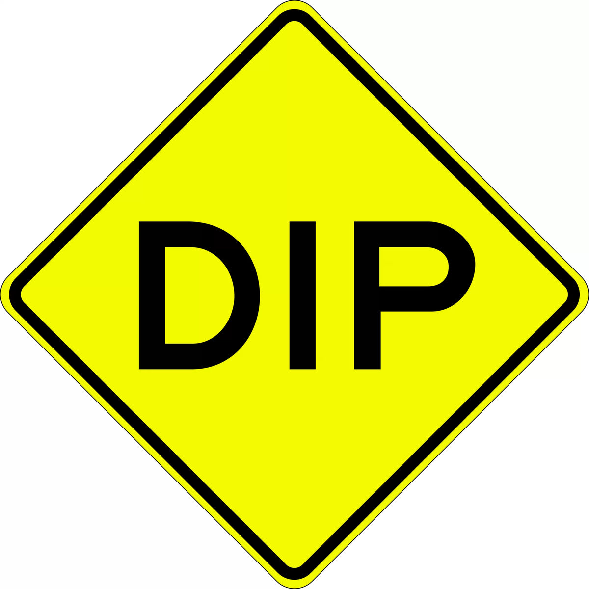 900x900mm Dip Sign | Roadworks and Civil Sites | Uniform Safety Signs