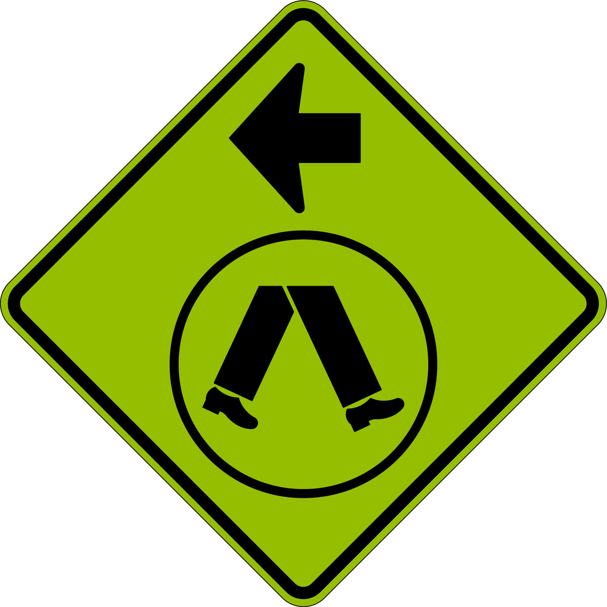 900x900mm Pedestrian Crossing Sign | Roadworks | Uniform Safety Signs