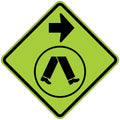 750x750mm Aluminium Pedestrian Crossing Right Reflective Sign