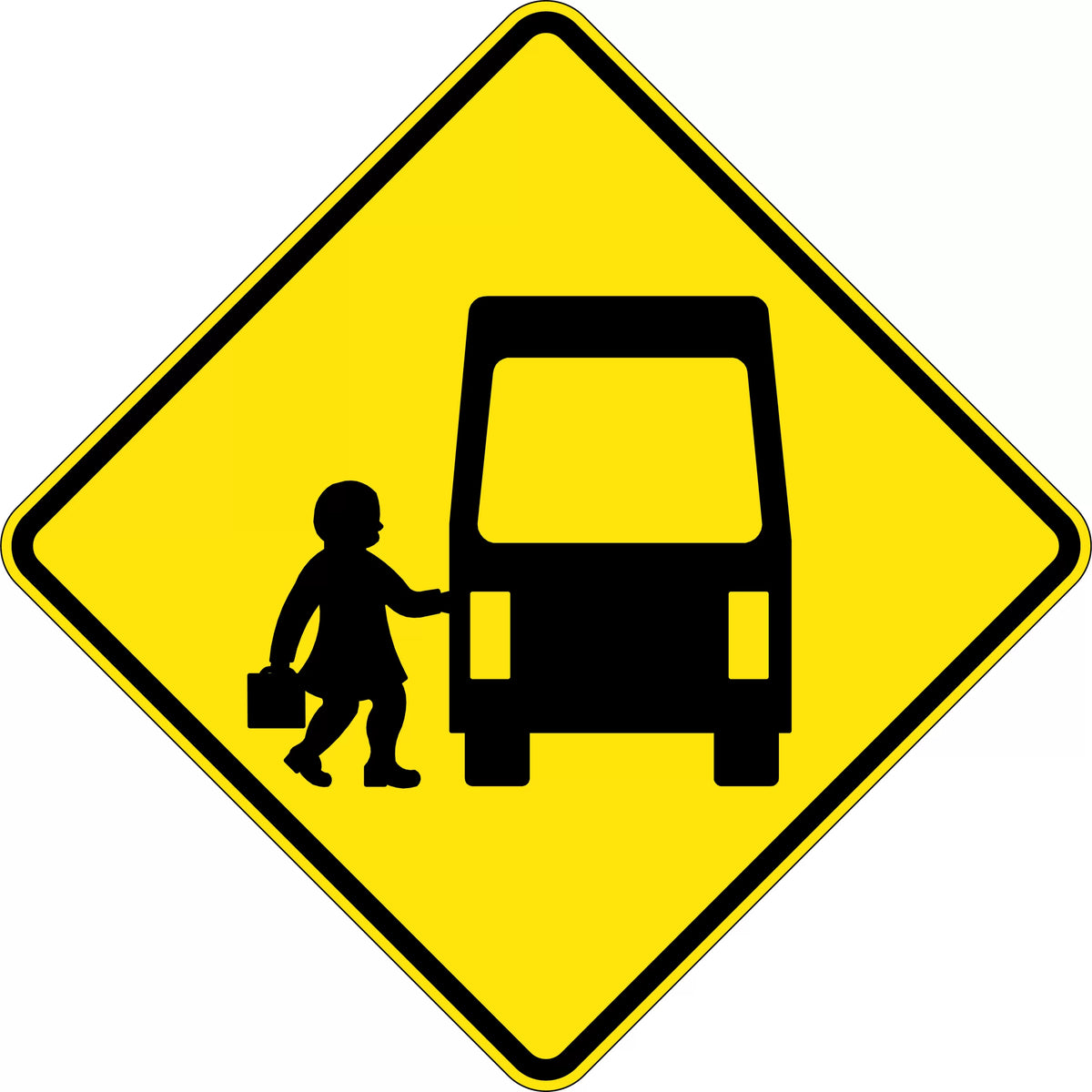 900x900mm Aluminium Class 1 Reflective School Bus Sign | Uniform Safety Signs