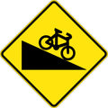 1200x1200mm Aluminium Class 1 Reflective Steep Descent for Bicycles Sign