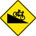 Class 1 Aluminium Steep Descent Sign | Cycle Paths | Uniform Safety Signs