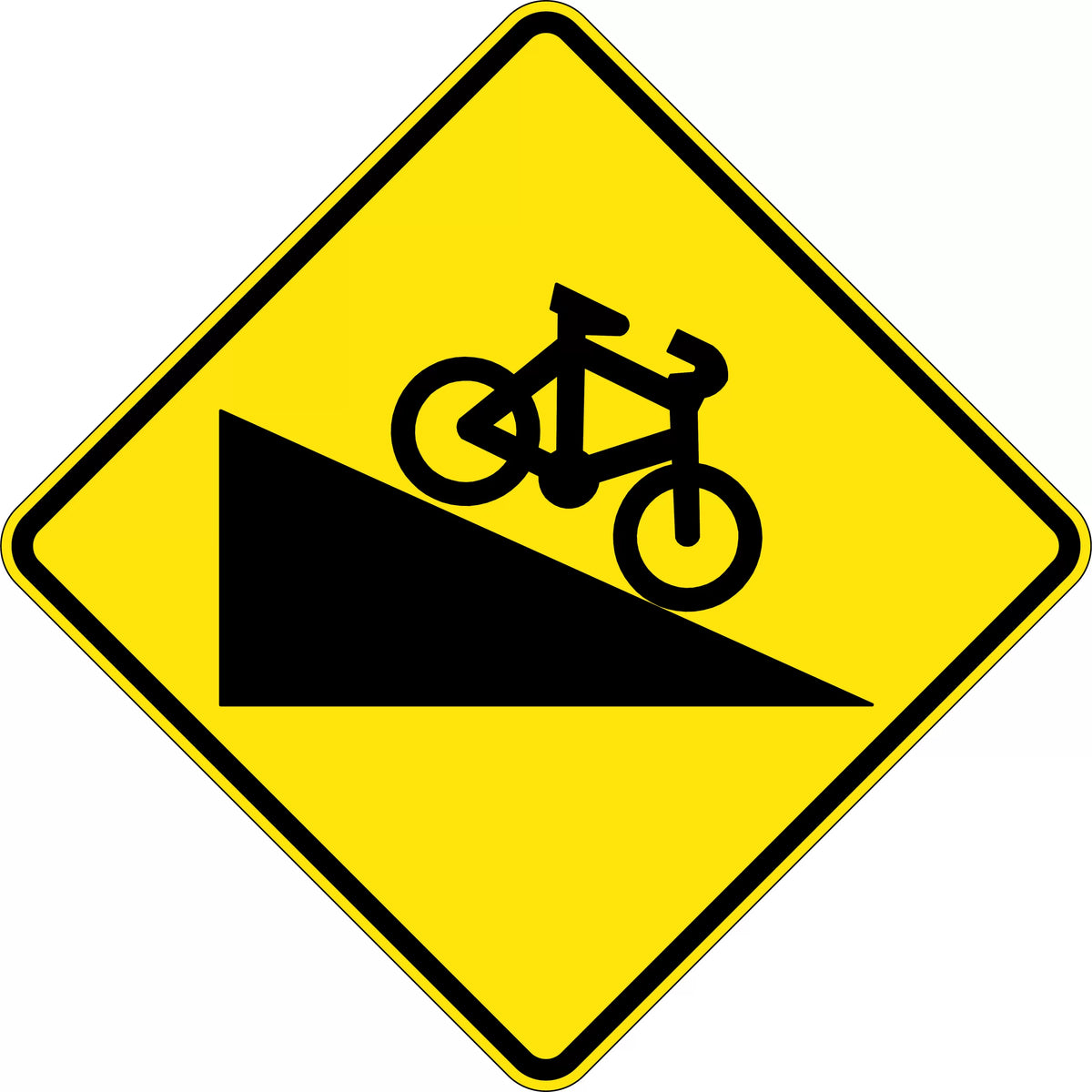 Class 1 Aluminium Steep Descent Sign | Cycle Paths | Uniform Safety Signs