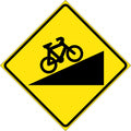 900x900mm Aluminium Class 1 Reflective Steep Climb for Bicycles Sign