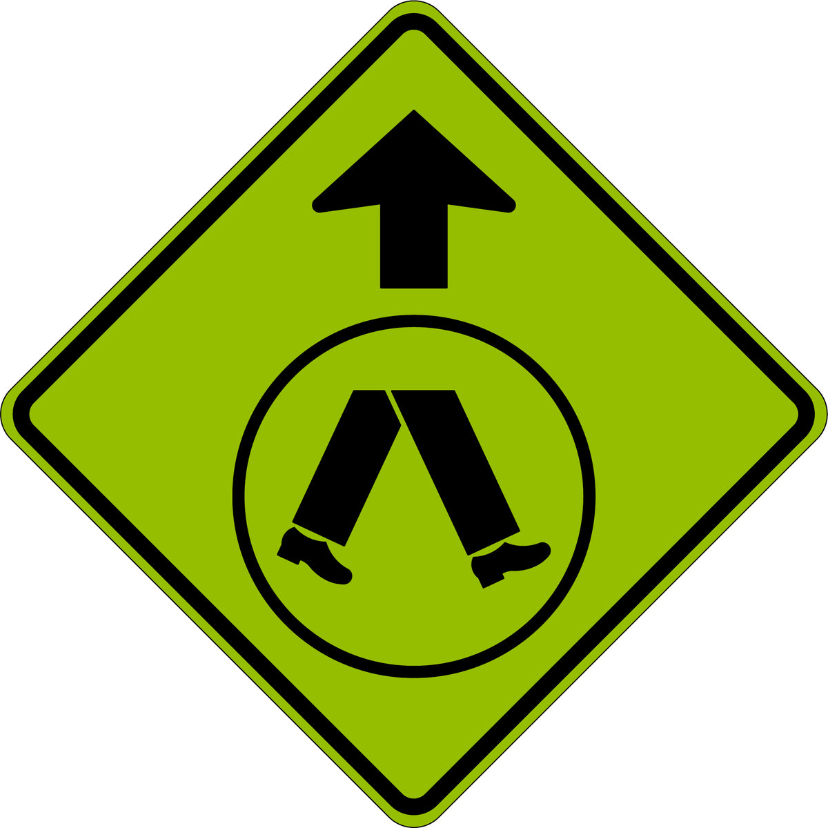 900x900mm Pedestrians Ahead Sign | Roadworks & Site Access | Uniform Safety Signs