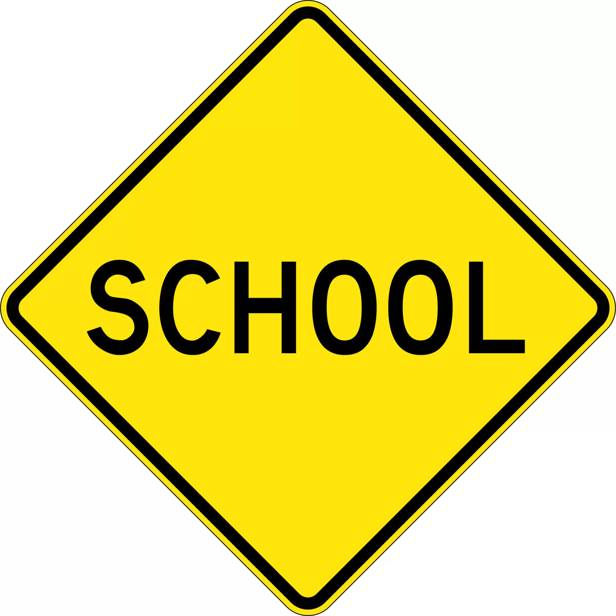 600x600mm Aluminium School Sign | School Zones | Uniform Safety Signs