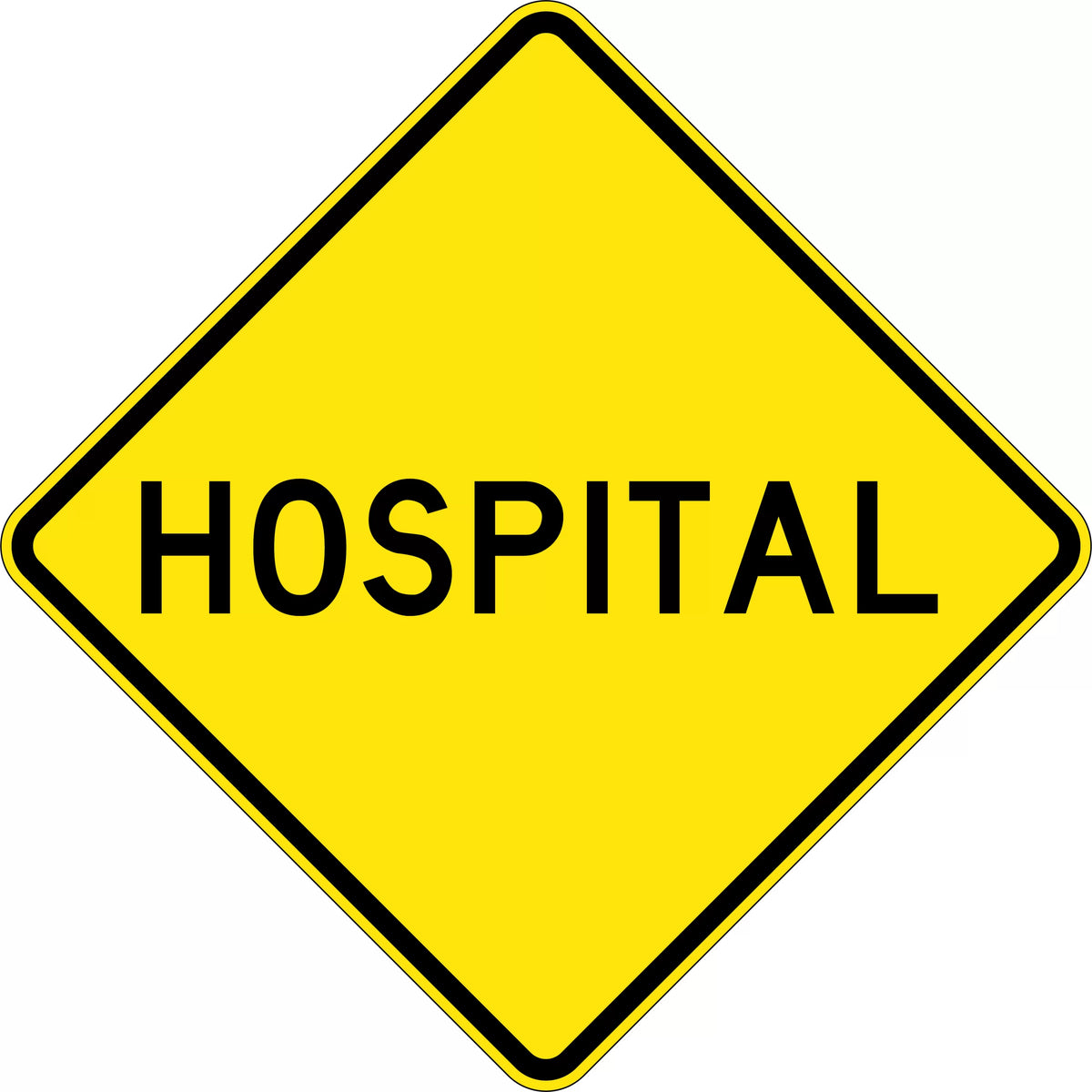 750x750mm Hospital Sign | Medical Facility Access | Uniform Safety Signs