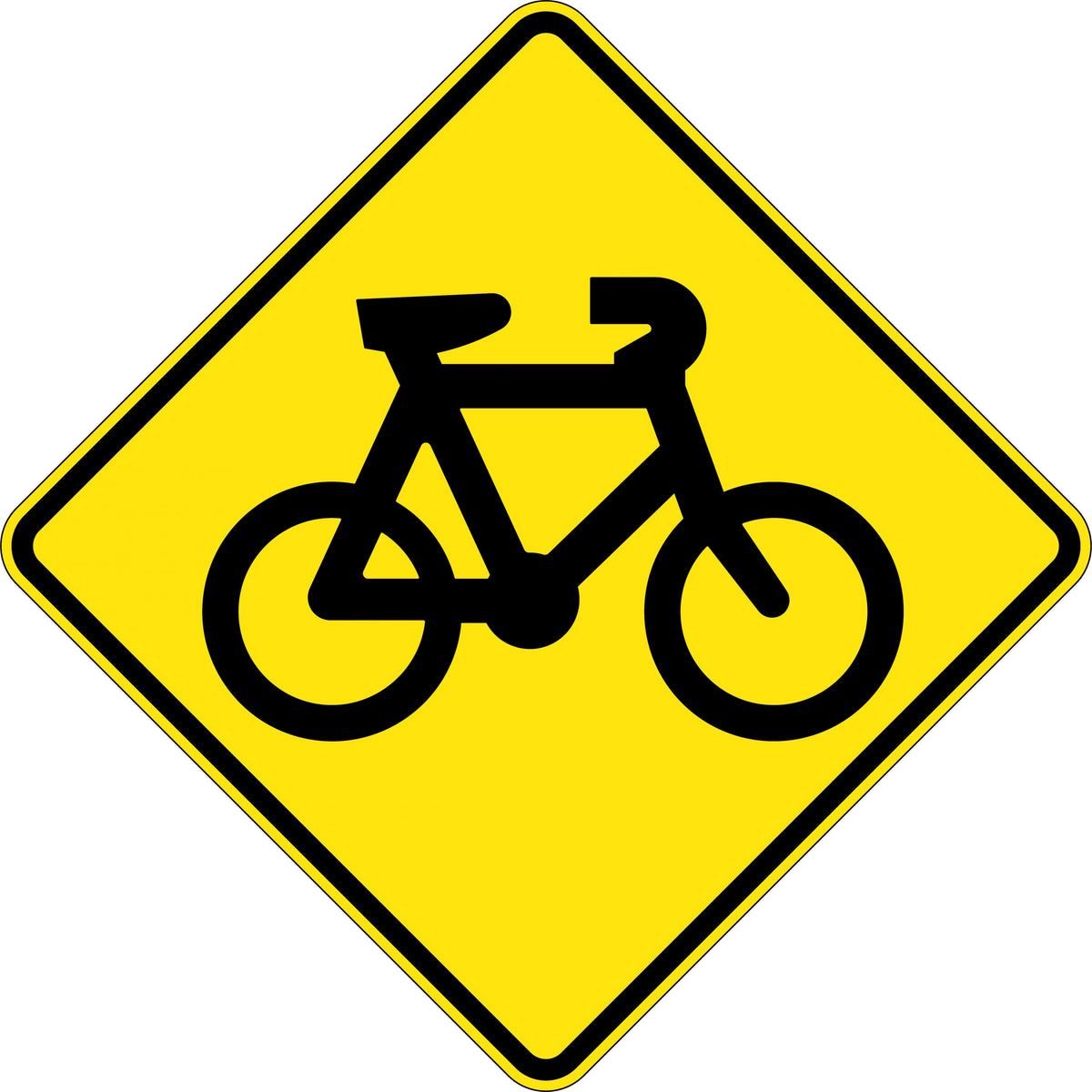 600x600mm 6mm Corflute Class 1 Reflective Bicycle Symbol Sign