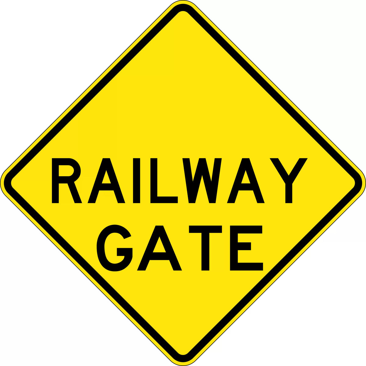 750x750mm Railway Gate Sign | Rail Crossings | Uniform Safety Signs