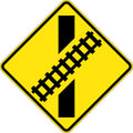 750x750mm Aluminium Train Crossing Angle Left Reflective Sign