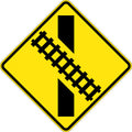600x600mm Aluminium Train Crossing Angle Right Reflective Sign