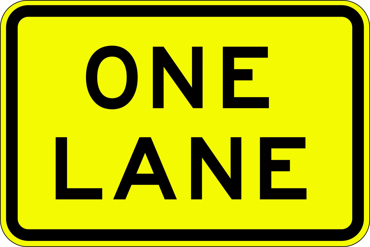 750x500mm One Lane Sign | Roadworks & Site Access | Uniform Safety Signs