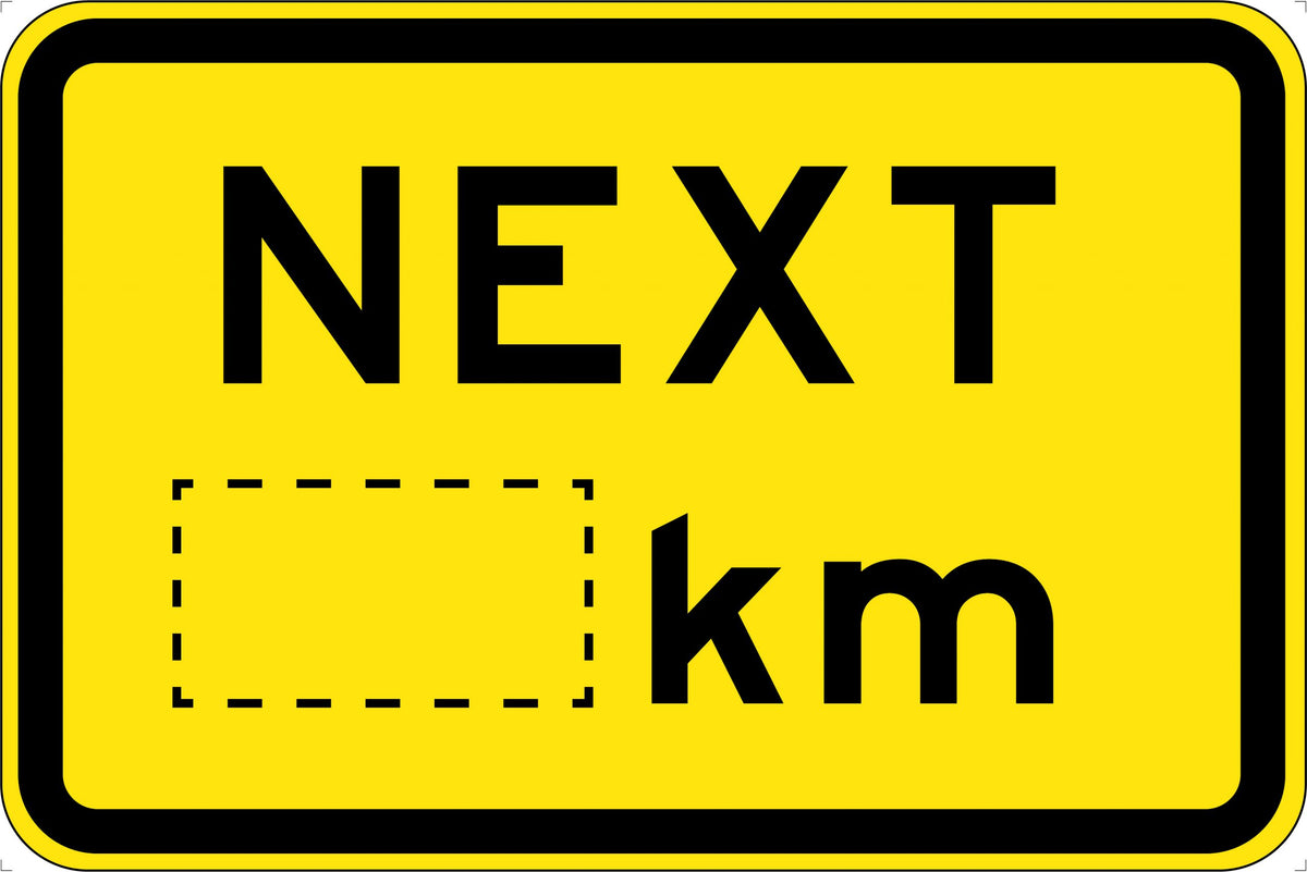 600x600mm 6mm Corflute Class 1 Reflective Next KM Sign