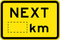 Aluminium Next __km Sign | Roadworks and Highways | Uniform Safety Signs