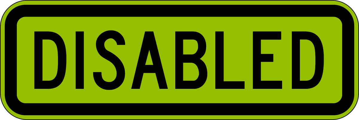 600x200mm Aluminium Disabled Sign | Car Park Management | Uniform Safety Signs