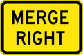 900x600mm Merge Right Sign | Roadworks & Traffic Control | Uniform Safety Signs