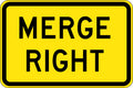 1200x300mm 6mm Corflute Merge Right Reflective Reflective Sign