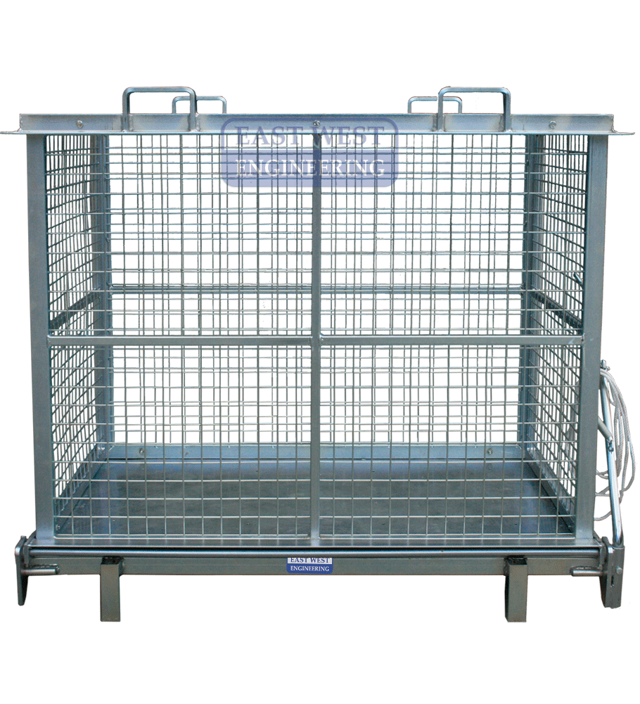 1000KG SWL Mesh Drop Bottom Cage | Industrial Waste | East West Engineering