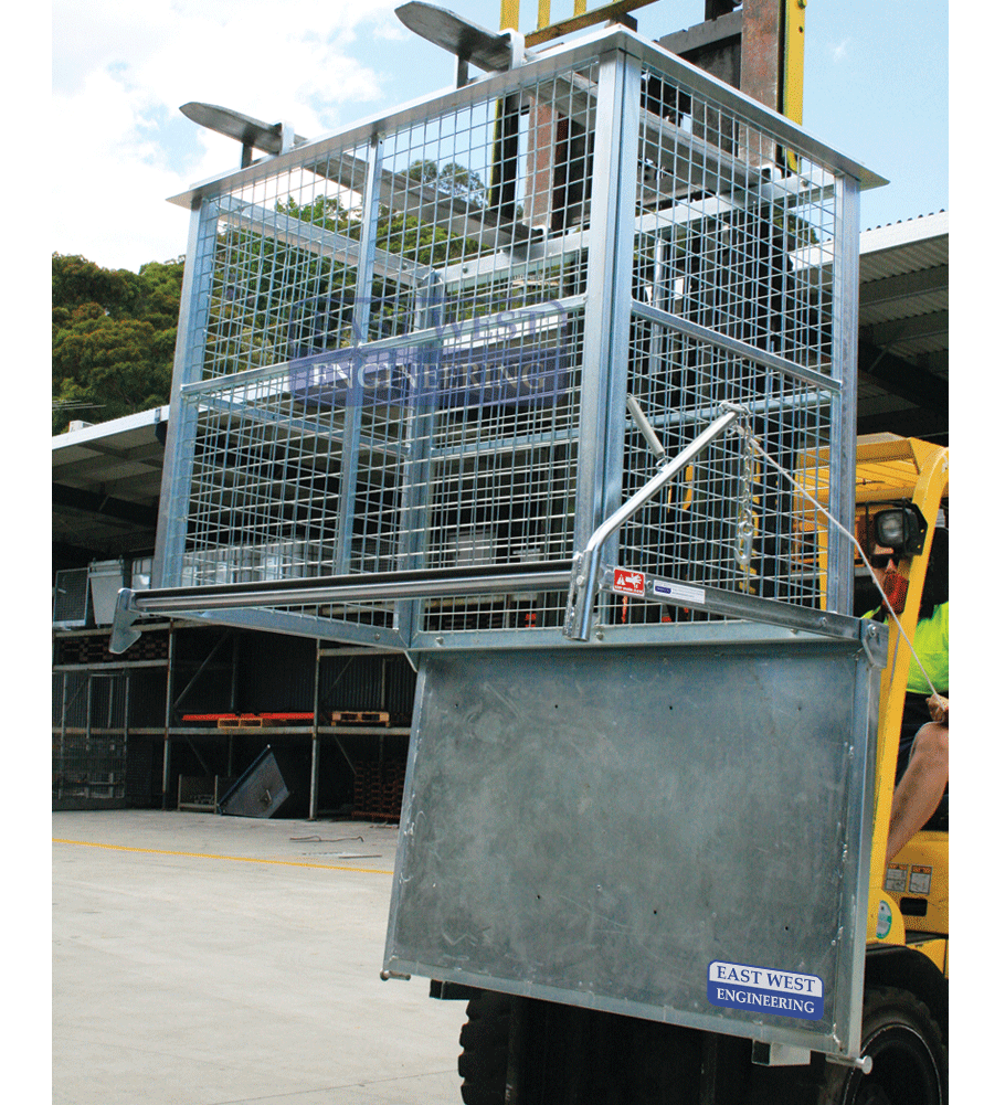1000KG SWL Mesh Drop Bottom Cage | Industrial Waste | East West Engineering, view 2
