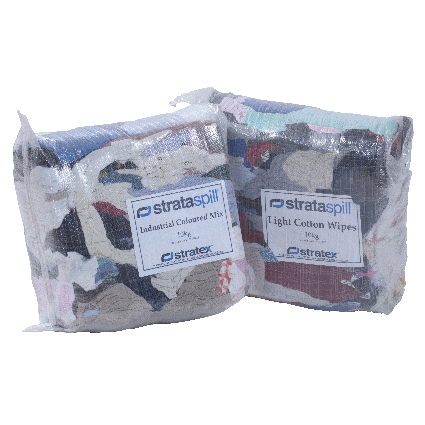 Stratex Polywrapped Rags 10kg | Industrial Coloured Mix