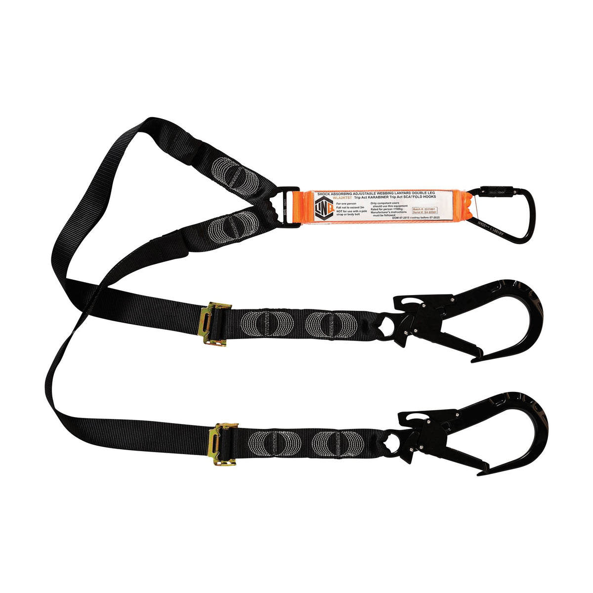Adjustable Double Leg Shock Absorbing Lanyard
