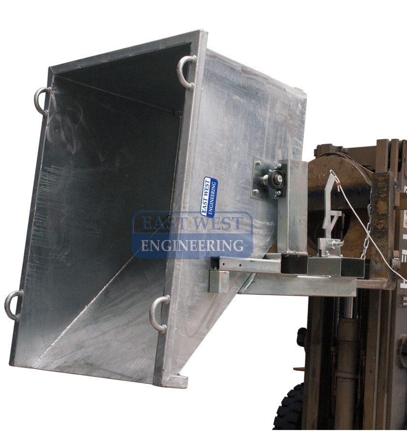 H.D Galvanised Rollover Bin | Industrial Waste Collection | East West Engineering, view 2