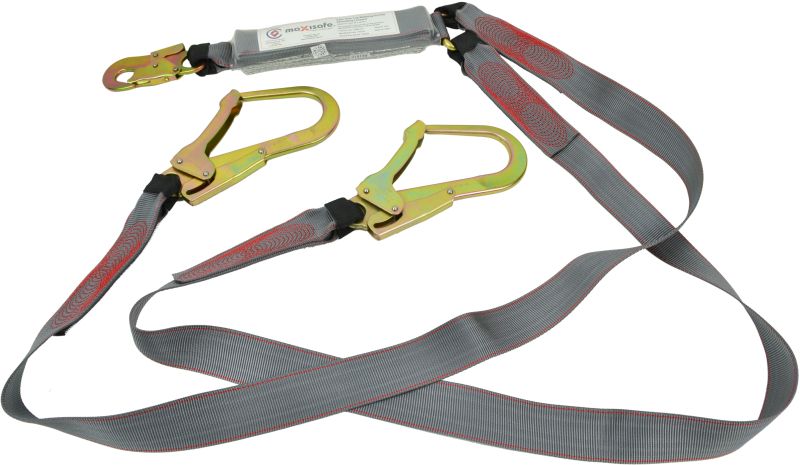 Double Leg Lanyard with Snap and Scaffold Hooks