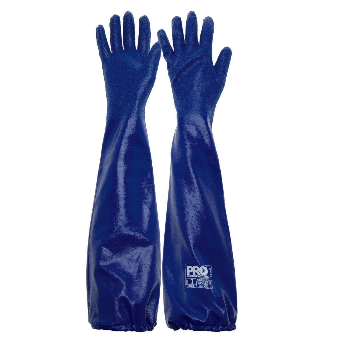 Blue Nitrile Extended Length Chemical Glove - Hands