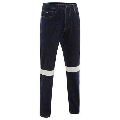 Classic Fit Dark Denim Stretch Taped Jeans - Workwear