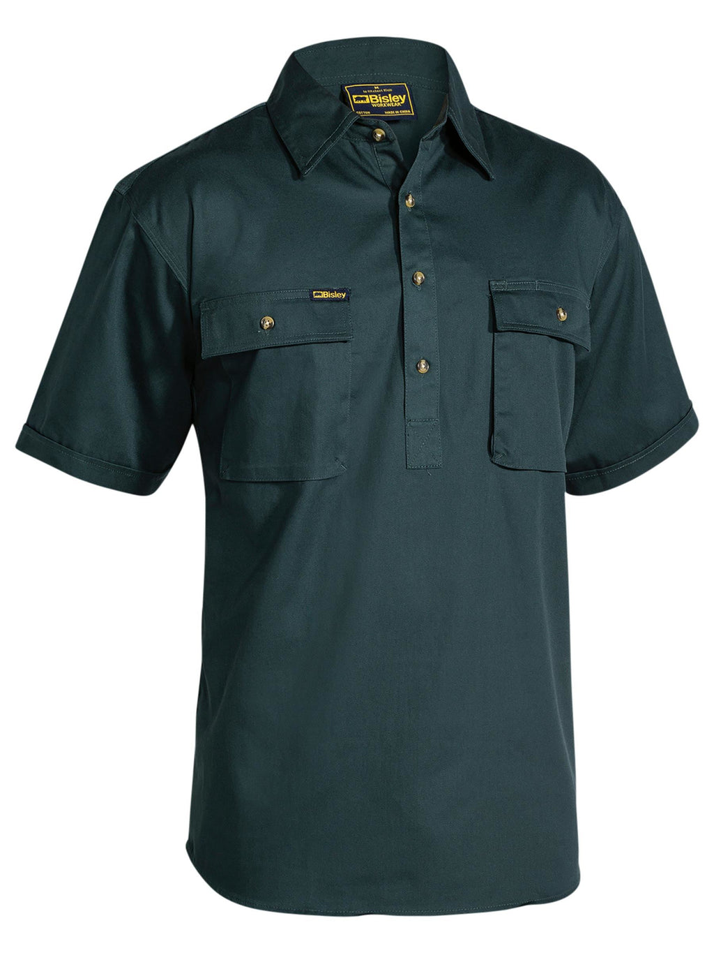 Closed Front Cotton Drill Shirt - Men's