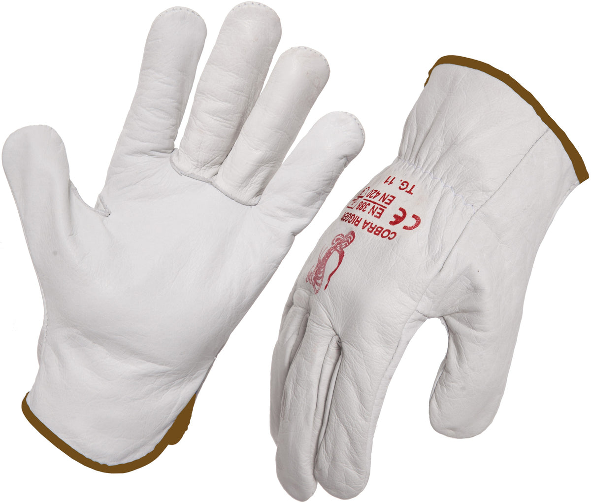 Cobra Rigger Gloves Natural Grain Leather Grey